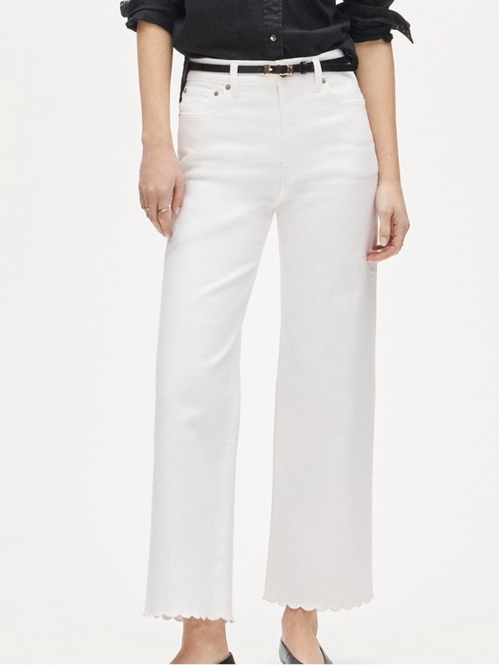 J. Crew Scallop Trim slim- wide Jean